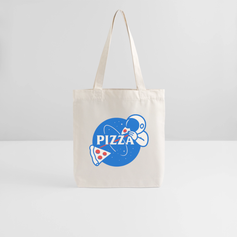 NASA Pizza Fusion Jutebeutel | Bio Stofftasche mit Astronaut-Pizza-Design - Naturweiß