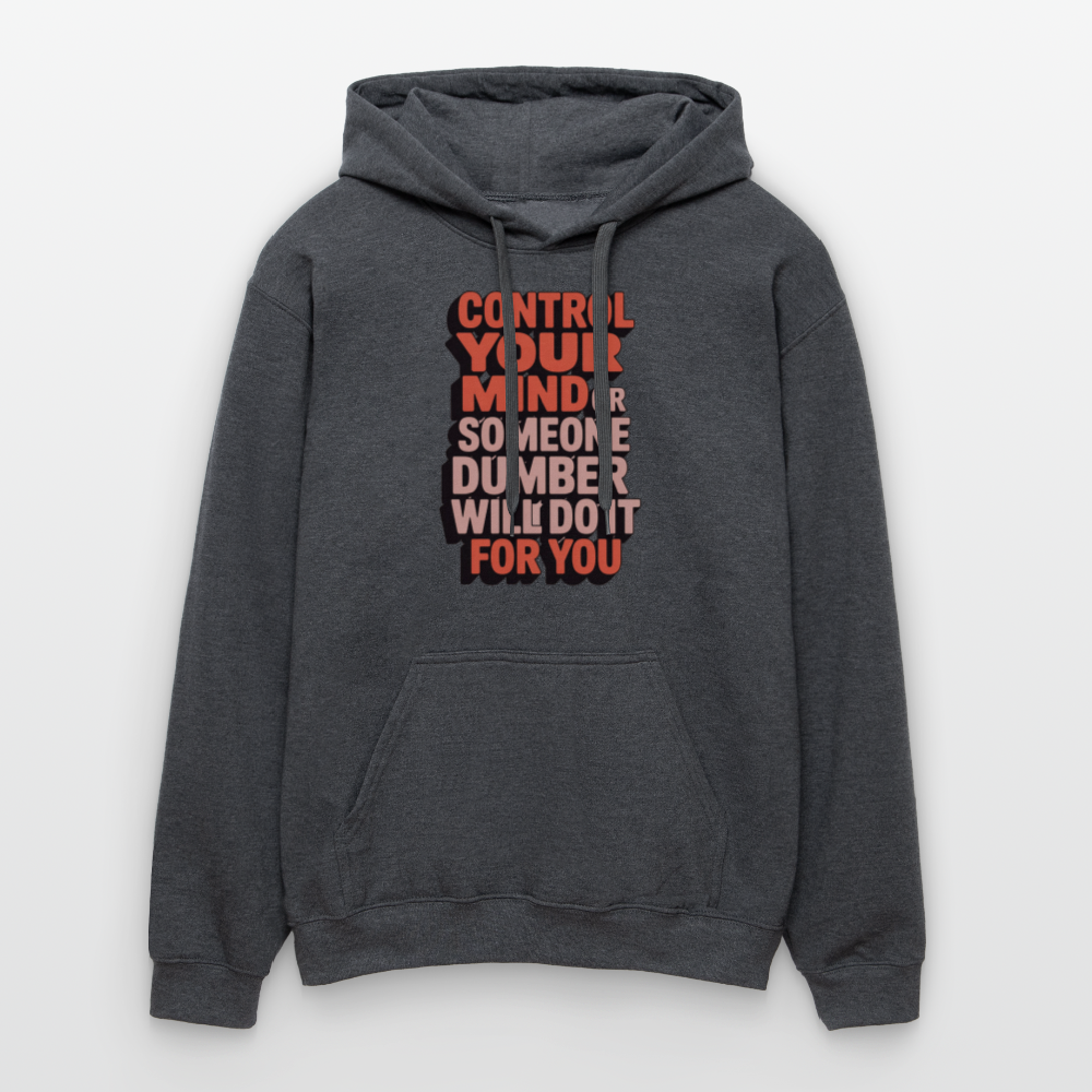 Mind Control Statement Shirt Midweight Oversized Hoodie | Unisex Softstyle mit inspirierendem Spruch - Dunkelgrau meliert