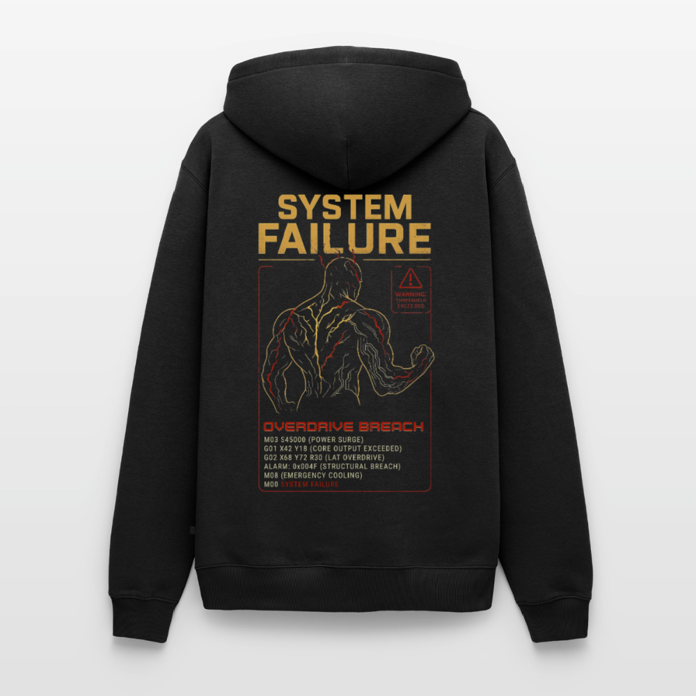 Premium Unisex Hoodie System Failure | Dystopischer Sci-Fi Print - Schwarz