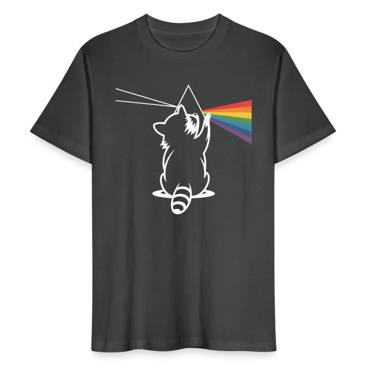 Raccoon Prism T-Shirt – Bio Unisex Shirt mit Regenbogen-Design - Anthrazit