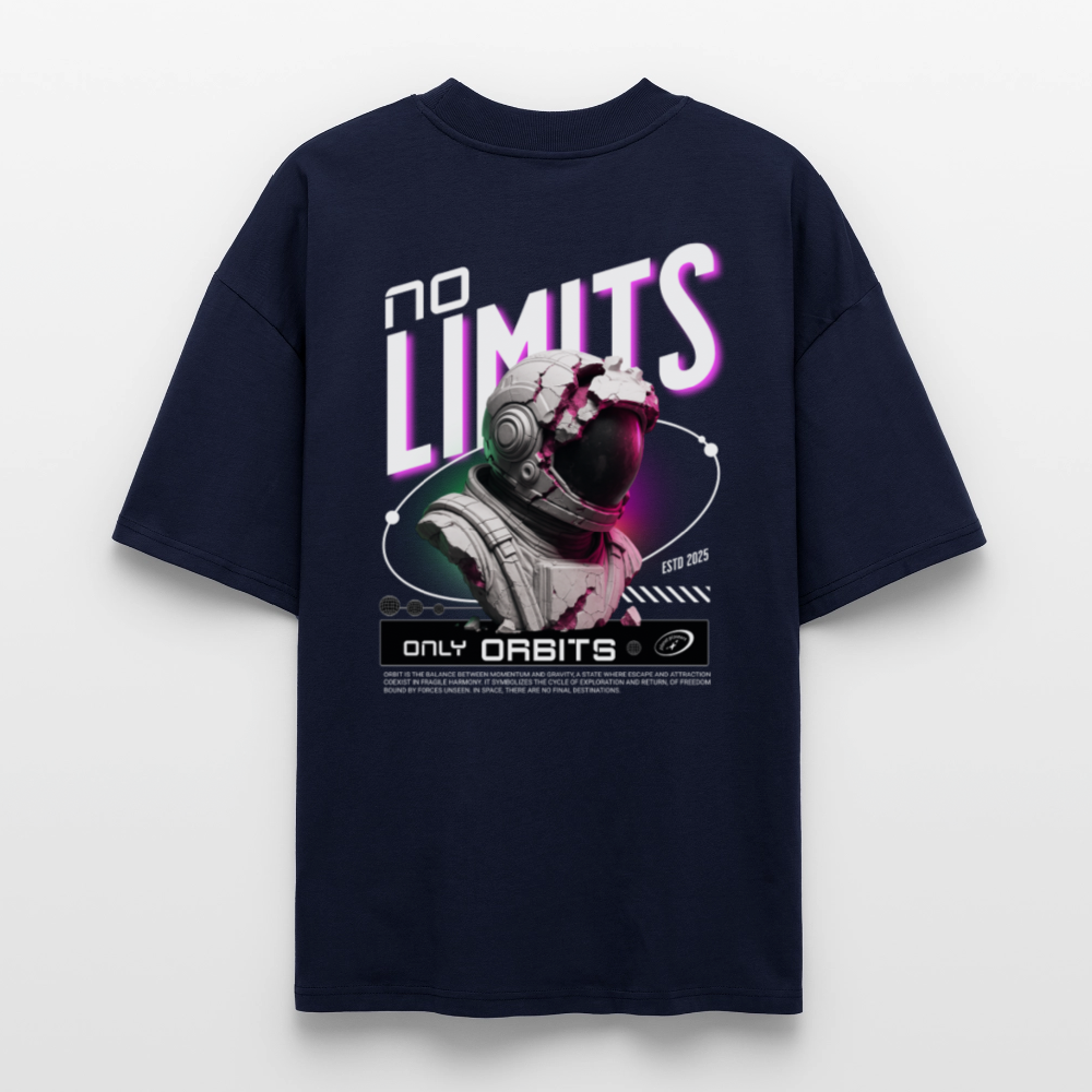 NO LIMITS Oversized Shirt | Astronaut Design für Space-Fans - Navy