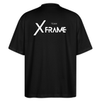 Premium Oversized Shirt | Team XFrame | Stylisches Unisex Shirt für Bodybuilding, Fitness & Training (Dunkler Stoff) - Schwarz