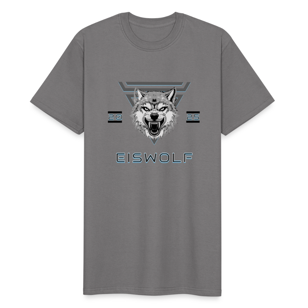 Workwear T-Shirt EISWOLF 2025 – Robustes Herren Shirt mit Wolf-Design & Militär-Ästhetik - Grau