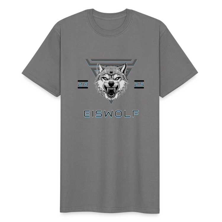 Workwear T-Shirt EISWOLF 2025 – Robustes Herren Shirt mit Wolf-Design & Militär-Ästhetik - Grau