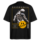 Premium Oversized Bio-Baumwoll T-Shirt mit Weltraum Design | Nachhaltiges Unisex T-Shirt EUPHORIA - Schwarz
