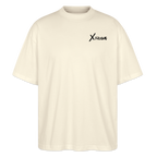 XFRAME Oversized Shirt Unisex | Premium Fitness T-Shirt mit Bodybuilding-Silhouette (Heller Stoff) - Weißgrau