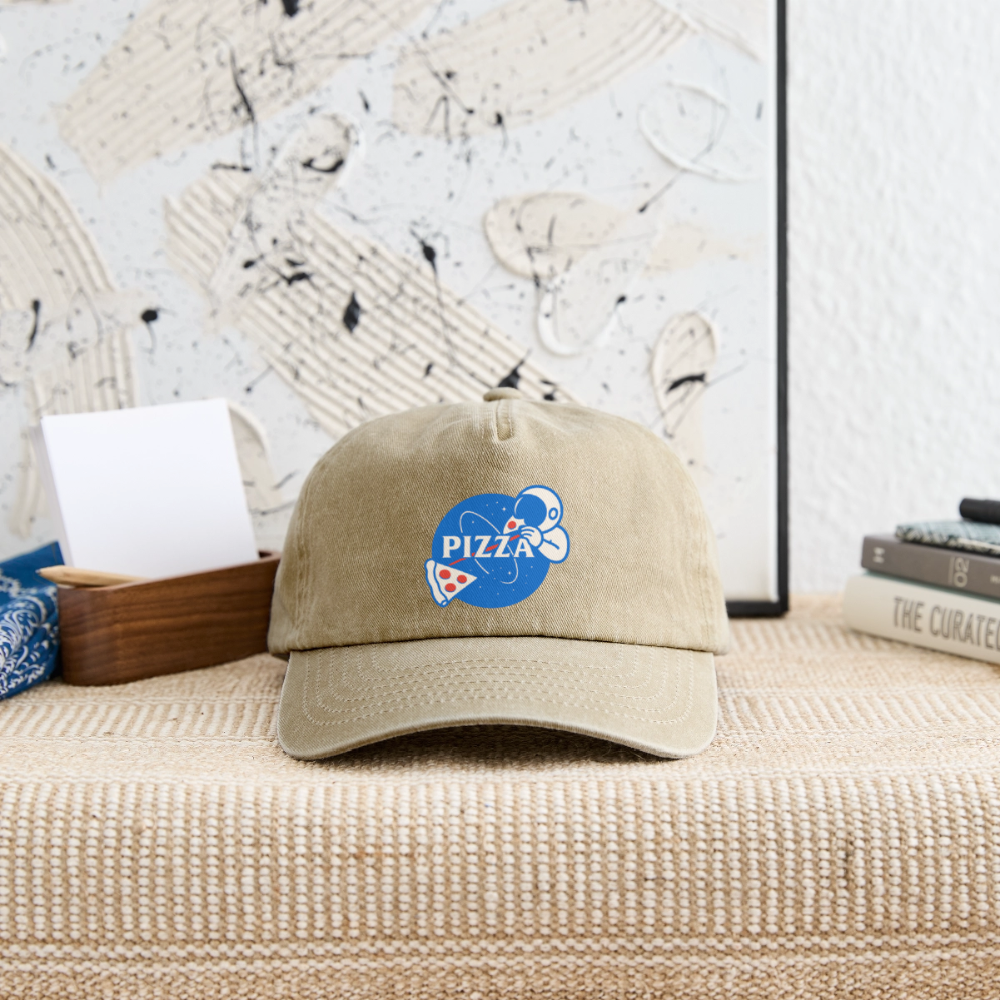NASA Pizza Fusion Cap – Vintage-Basecap mit Astronaut-Pizza-Print - Vintage Beige