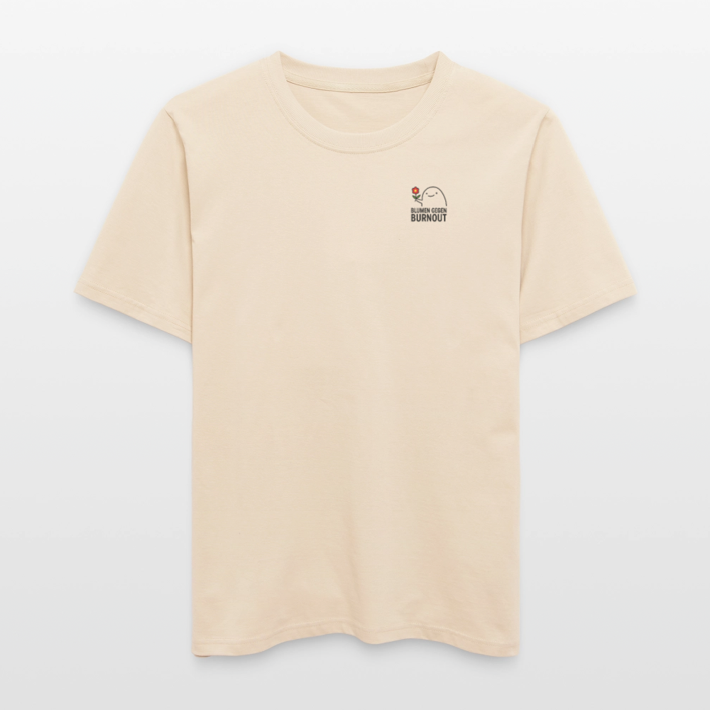 Relaxed Fit Shirt „Blumen gegen Burnout“ | Bio-Baumwolle, Unisex, Nachhaltige Produktion - Weißgrau