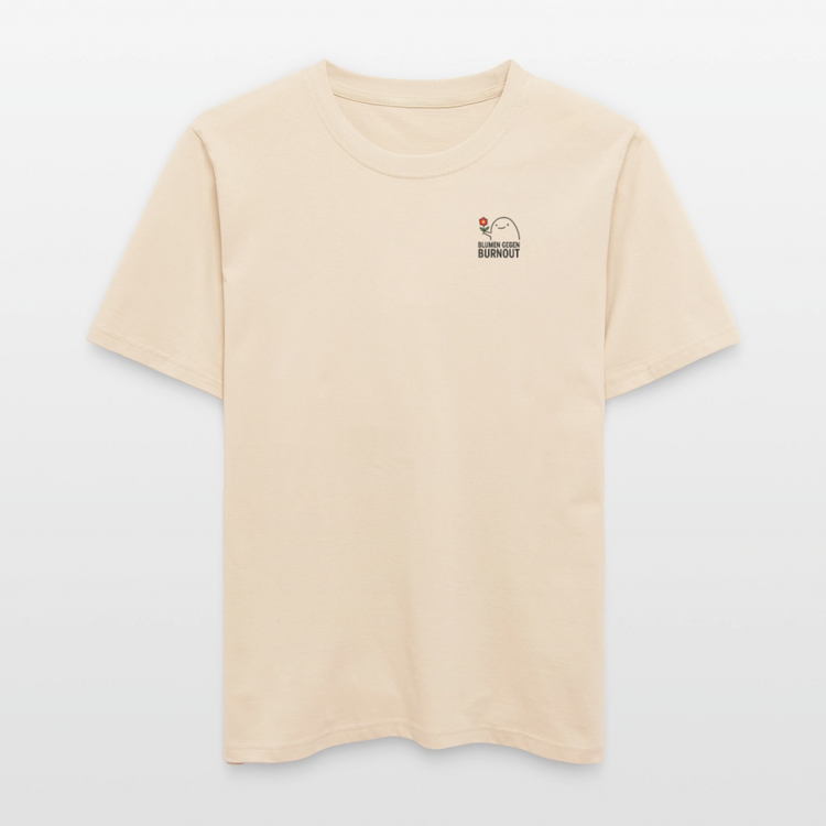 Relaxed Fit Shirt „Blumen gegen Burnout“ | Bio-Baumwolle, Unisex, Nachhaltige Produktion - Weißgrau