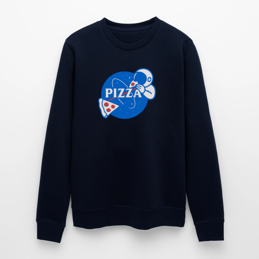 NASA Pizza Fusion Sweatshirt | Unisex Bio-Pullover mit Astronaut & Pizza Slice - Navy