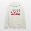 The Usual Suspects Hoodie – Bio Unisex Kapuzenpullover mit Physiker-Retroprint - Beige meliert