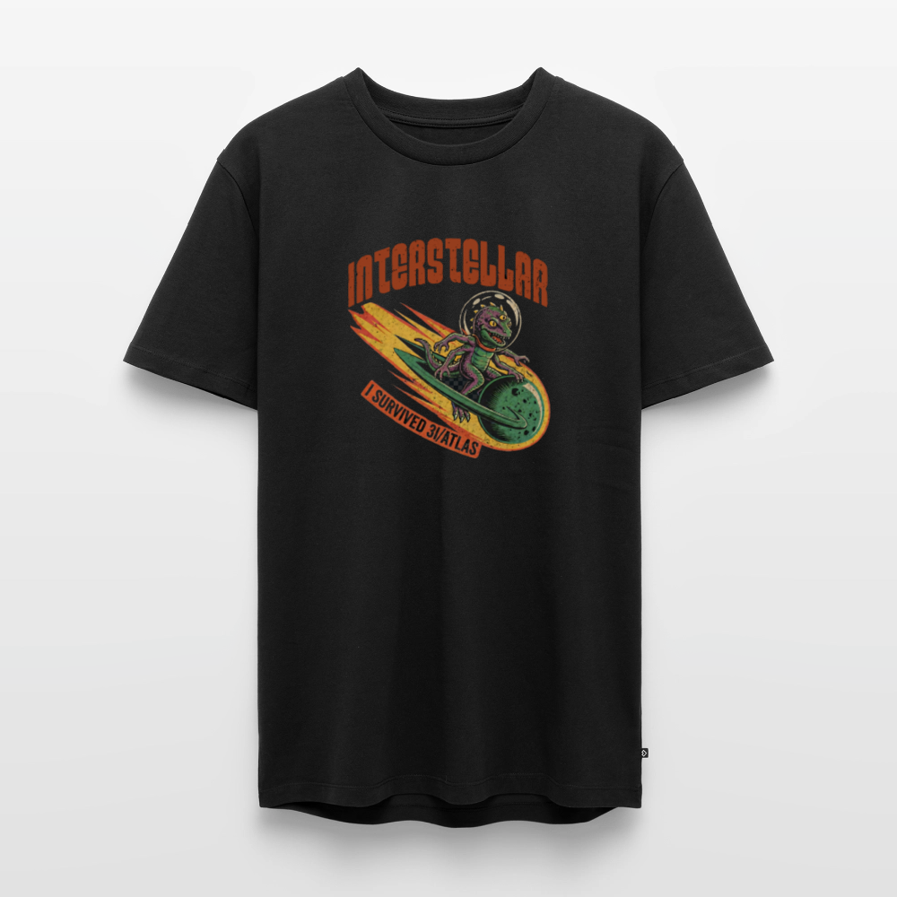 Premium Bio T-Shirt "3I/ATLAS" – Vintage Sci-Fi Alien Design aus 100% Bio-Baumwolle - Schwarz