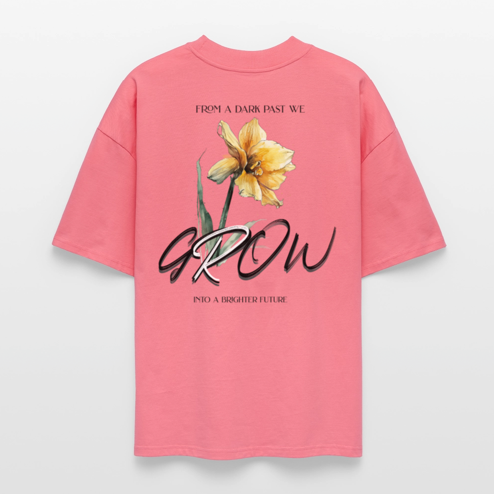 Oversized Bio T-Shirt Unisex – „Grow from a dark past“ Statement | Nachhaltig & stylisch - Pink 