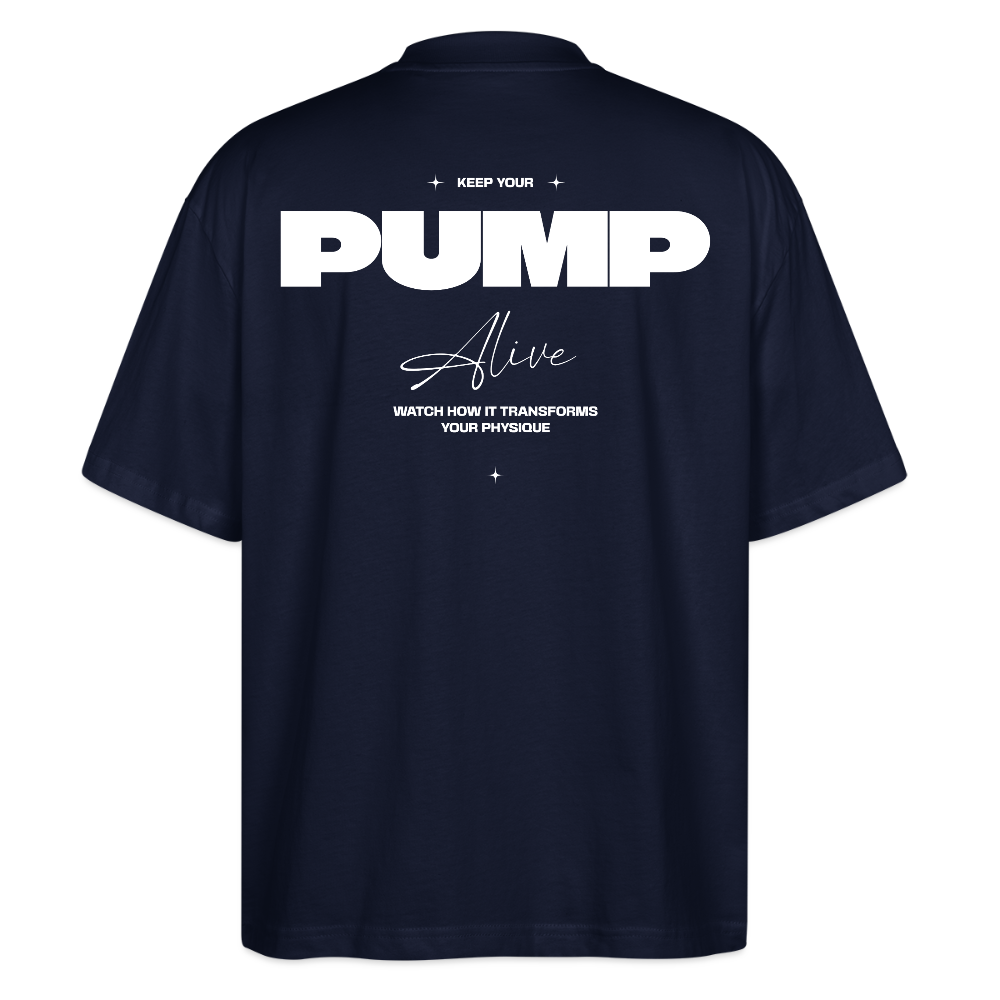Premium Organic Oversized Gym Shirt | Keep Your Pump Alive - Navy