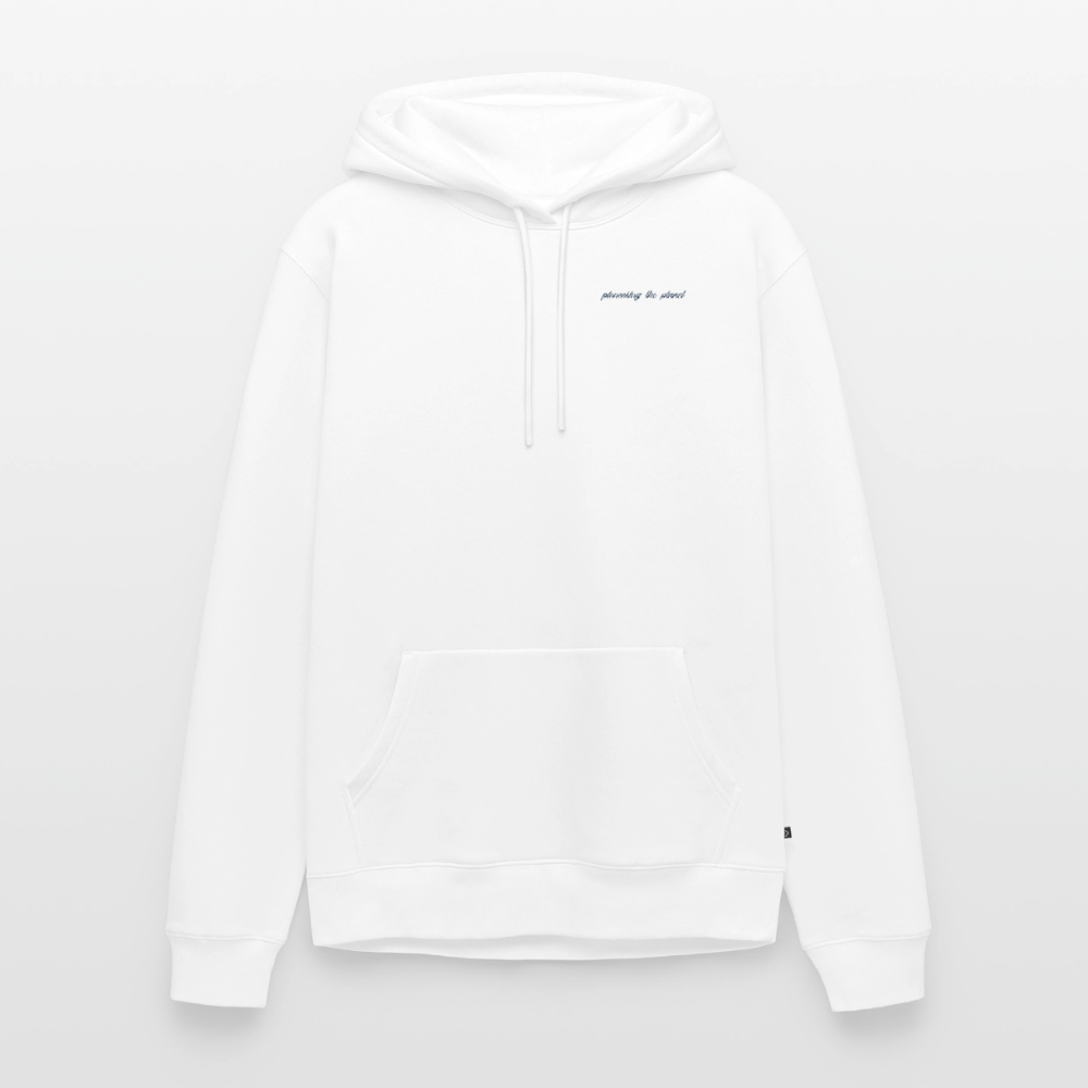 Männer Premium Bio Hoodie „Sticky Mango“ – Streetwear Backprint | Planet Pioneers - Weiß