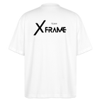 Premium Organic Oversized Shirt | Team XFrame | Stylisches Unisex Shirt für Bodybuilding, Fitness & Training (Heller Stoff) - Weiß