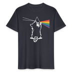 Raccoon Prism T-Shirt – Bio Unisex Shirt mit Regenbogen-Design - Dunkles Graublau