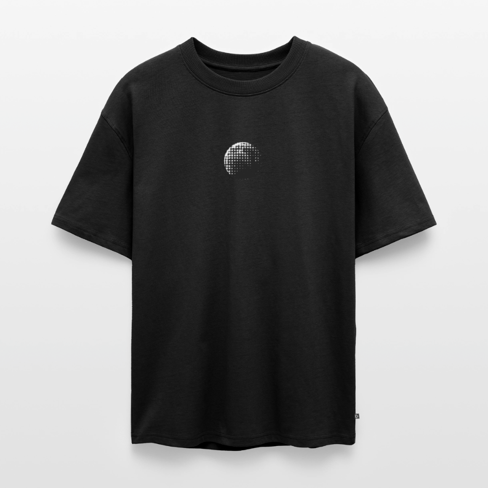 Premium Oversized Bio T-Shirt "Astronomy" – Mond-Print Unisex - Schwarz