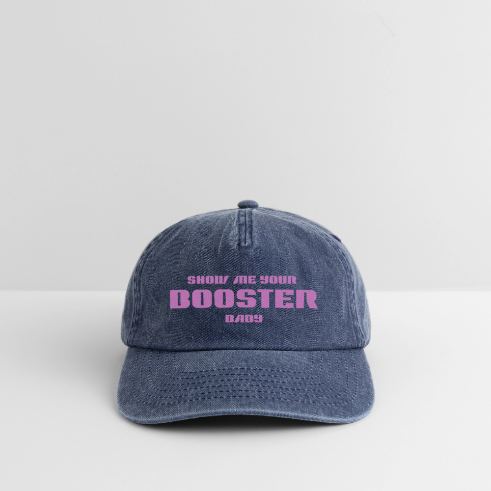 Vintage Cap – „Show Me Your Booster Baby“ | Retro Space Look | Unisex Kappe mit SpaceX Starship Anspielung - Vintage Denim