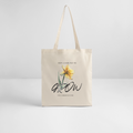 Jutebeutel Bio mit „Grow“-Design | Nachhaltige Stofftasche mit Blumengrafik & Spruch - Weißgrau