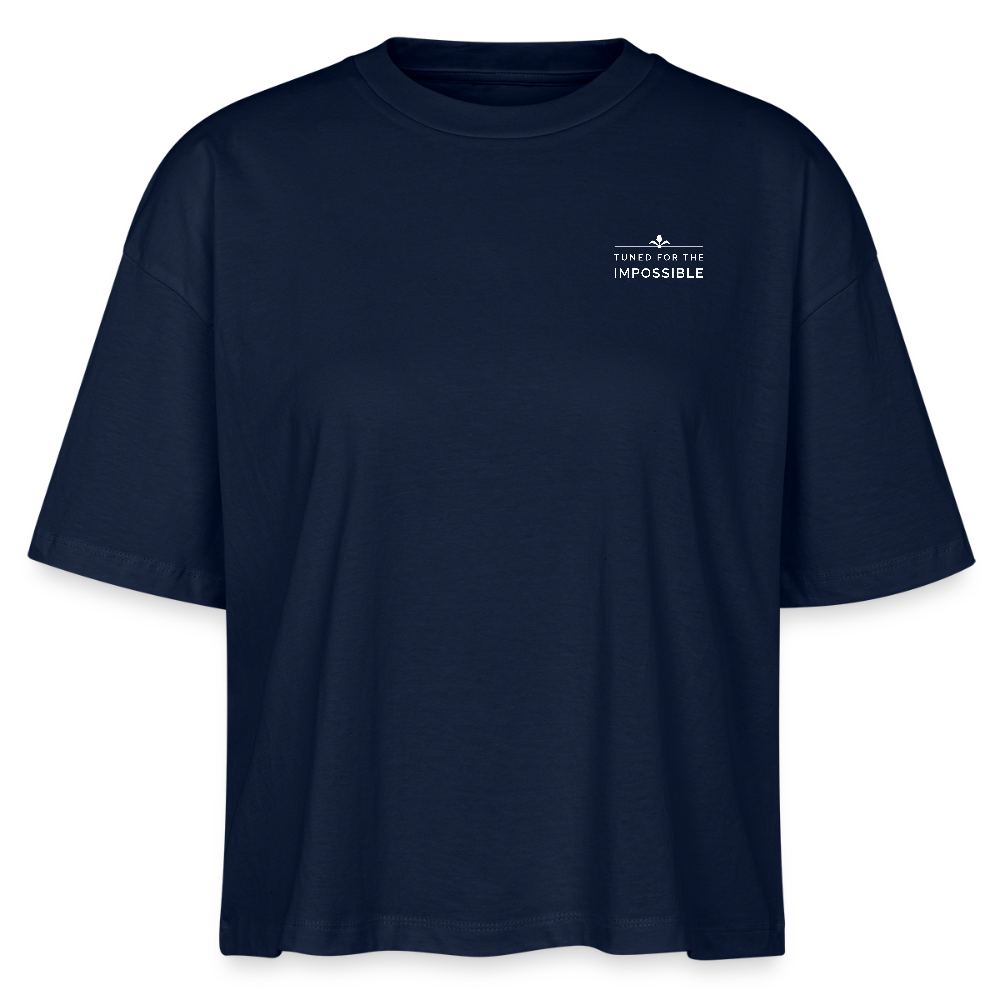 Motivierendes Boxy Shirt for Women | Engineered For Extremes | 100% Bio-Baumwolle - Navy