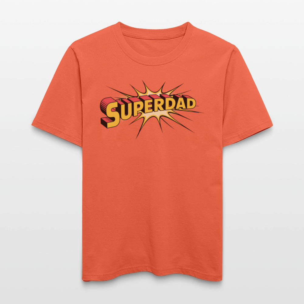 Superdad Relaxed Fit (Unisex) T-Shirt | Comic-inspiriertes Vatertagsdesign im Pop-Art-Stil - Hellrot