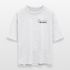 Lift Others | Organic Empowerment Shirt im Boxy Schnitt | Dark Print - Weiß meliert