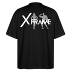XFRAME Oversized Shirt Unisex | Premium Fitness T-Shirt mit Bodybuilding-Silhouette (Dunkler Stoff) - Schwarz