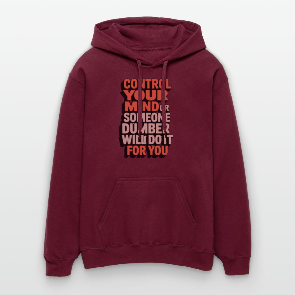 Mind Control Statement Shirt Midweight Oversized Hoodie | Unisex Softstyle mit inspirierendem Spruch - Maroon
