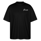 XFRAME Oversized Shirt Unisex | Premium Fitness T-Shirt mit Bodybuilding-Silhouette (Dunkler Stoff) - Schwarz