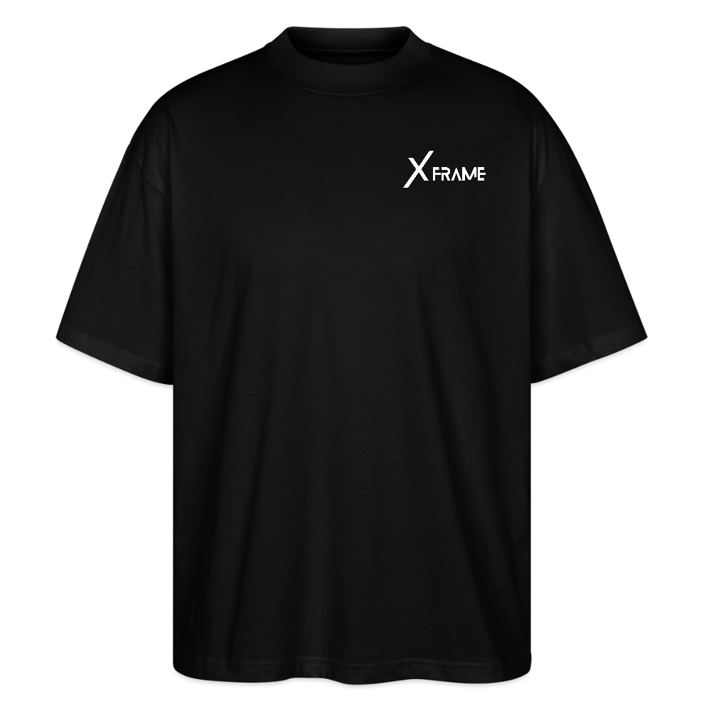 XFRAME Oversized Shirt Unisex | Premium Fitness T-Shirt mit Bodybuilding-Silhouette (Dunkler Stoff) - Schwarz
