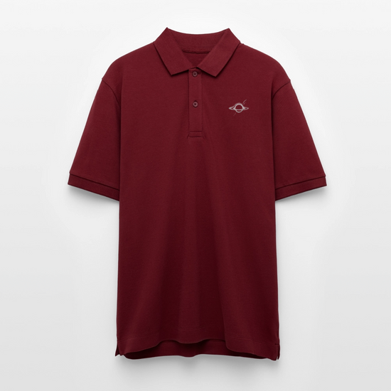 Schwarzes Loch Poloshirt "DECAY" | 100% Bio-Baumwolle im Unisex-Schnitt - Burgunderrot