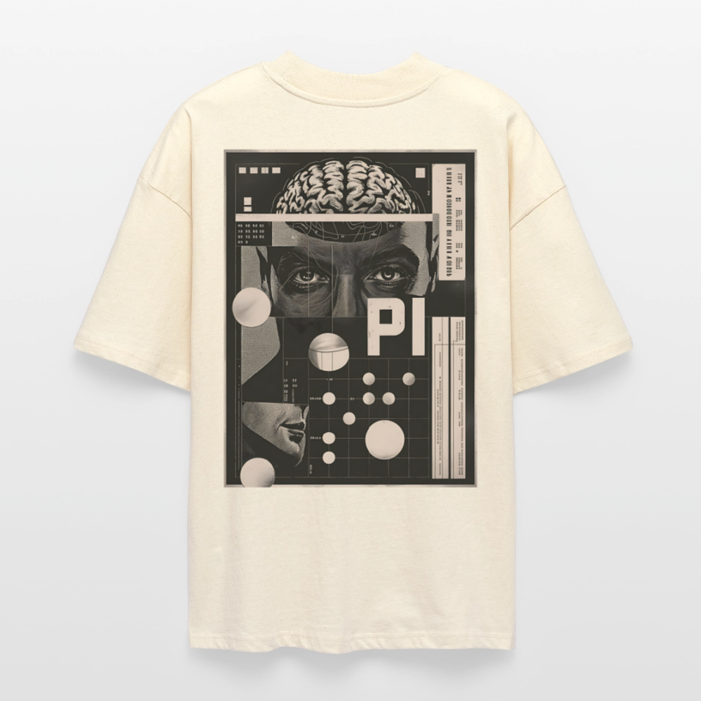 Cerebral Orbit Backprint – Premium Bio Oversized Unisex Shirt mit Gehirn- und Raumfahrt-Design