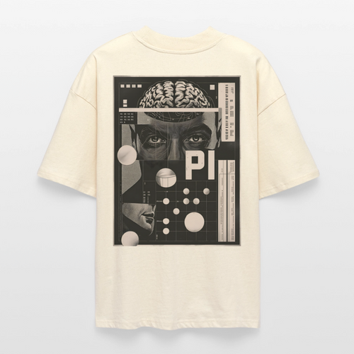 Cerebral Orbit Backprint – Premium Bio Oversized Unisex Shirt mit Gehirn- und Raumfahrt-Design