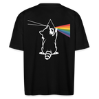 Raccoon Prism Oversized Shirt – Bio Unisex Backprint T-Shirt mit lustigem Waschbär-Design - Schwarz