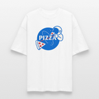 NASA Pizza Fusion Shirt | Oversized Unisex Bio T-Shirt mit Astronaut & Pizzastück - Weiß