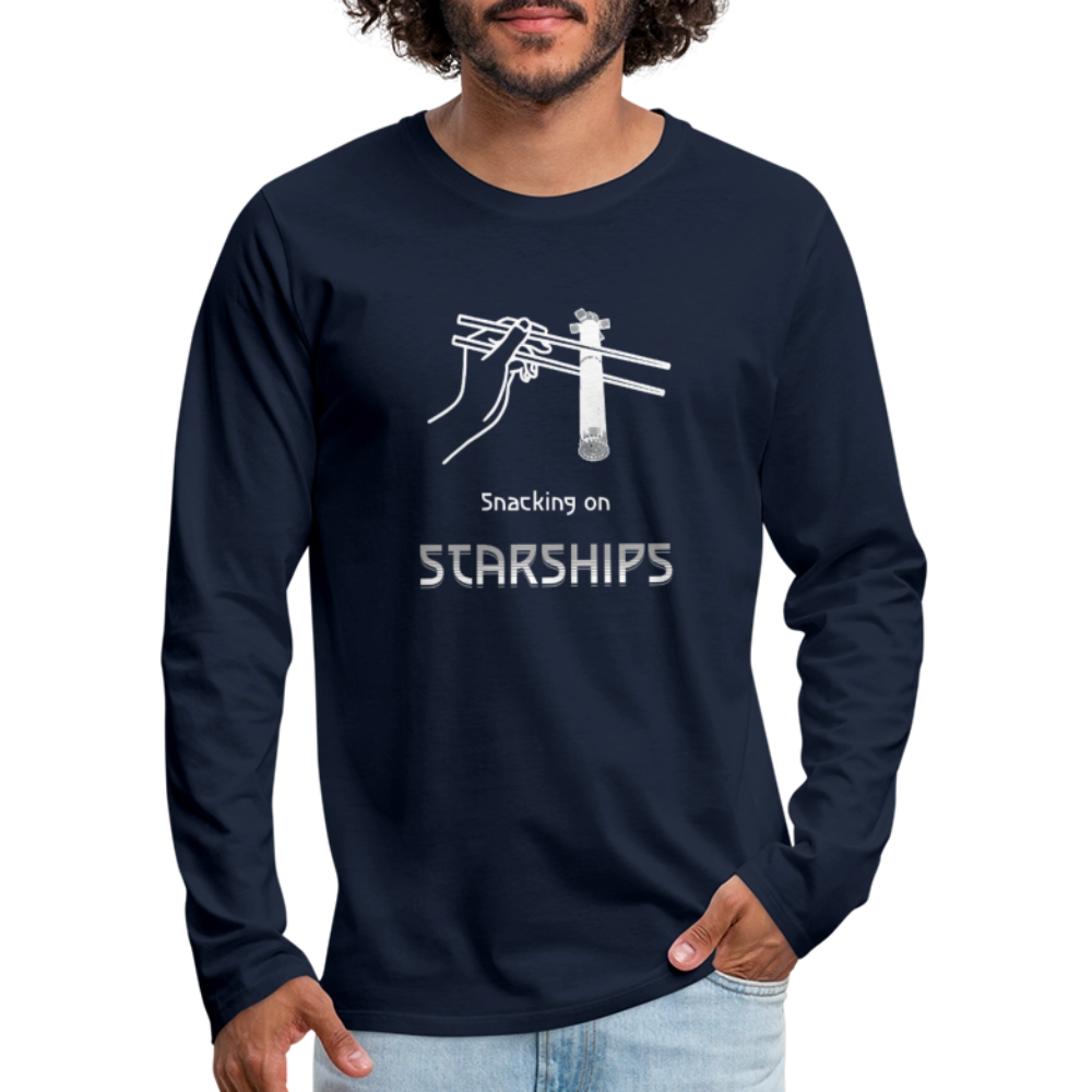 Snacking on Starships - Premium Long Sleeve - Navy