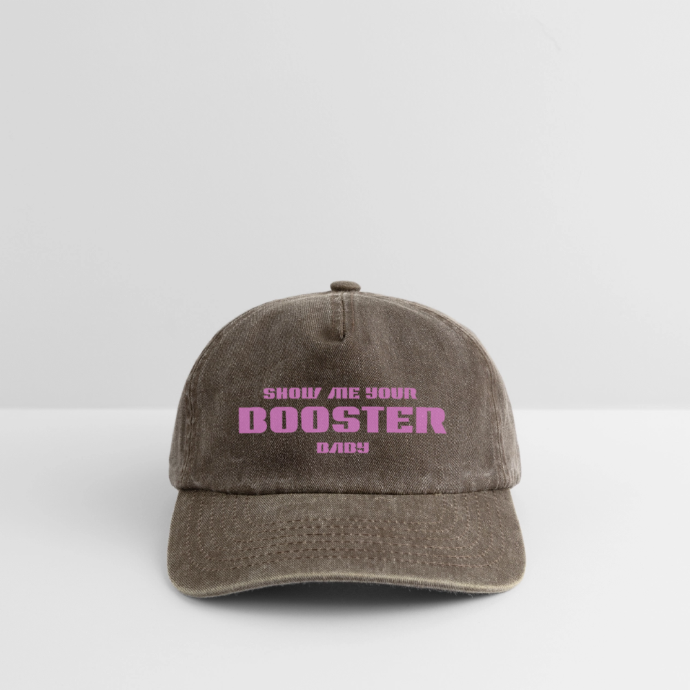 Vintage Cap – „Show Me Your Booster Baby“ | Retro Space Look | Unisex Kappe mit SpaceX Starship Anspielung - Vintage Braun