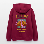 Lustiger Gym Hoodie "Pull Day – Stretch Your Limits" | Premium Oversized Hoodie (Unisex) | Fitness & Gym Streatwear - Burgunderrot