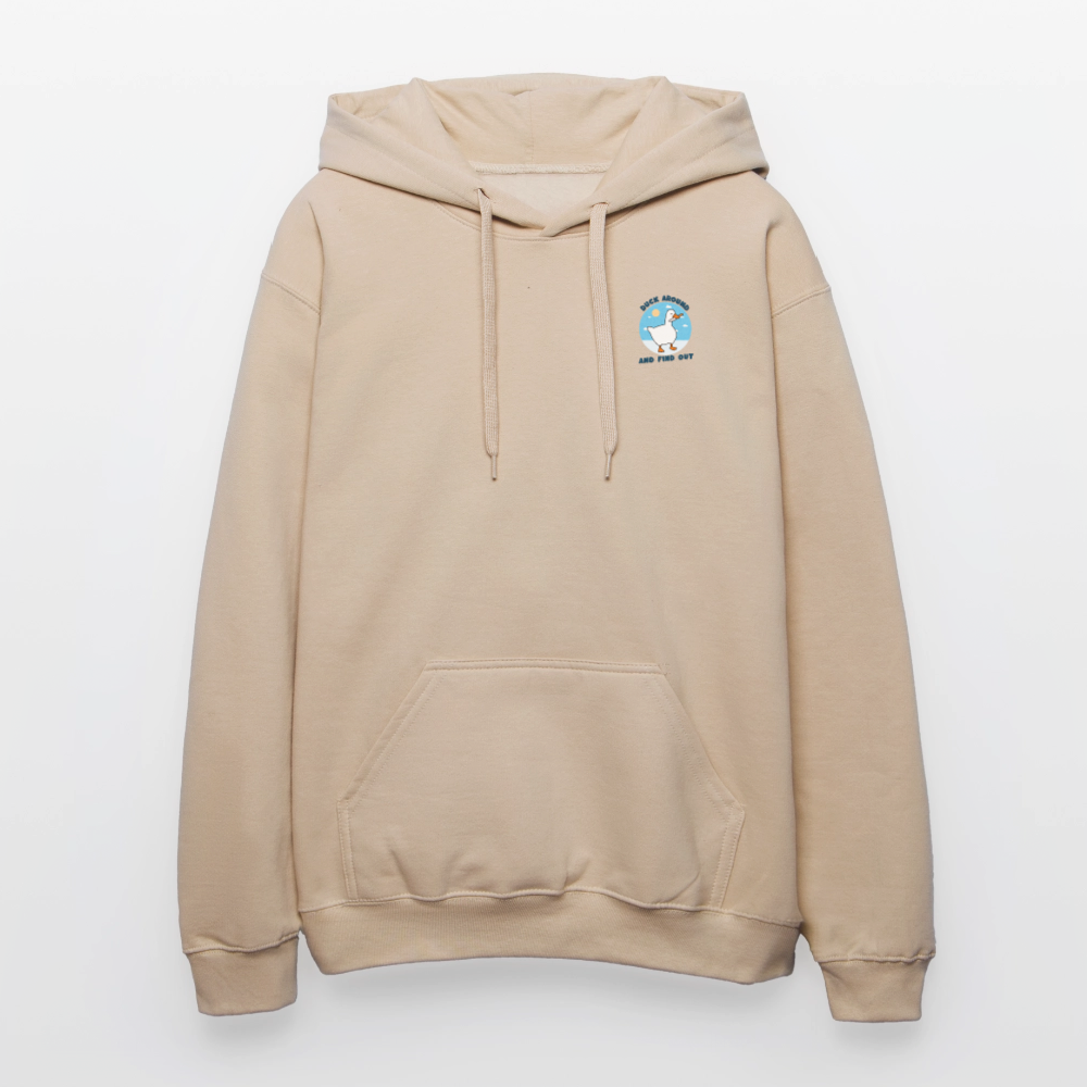 Lustiger Premium-Kapuzenpullover „Duck Around and Find Out“ | Unisex Midweight Hoodie - Sand