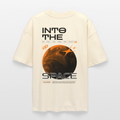 Into the Space | Premium Astronauten T-Shirt im Retro-Futurismus Look | Organic & 100% Bio-Baumwolle - Weißgrau
