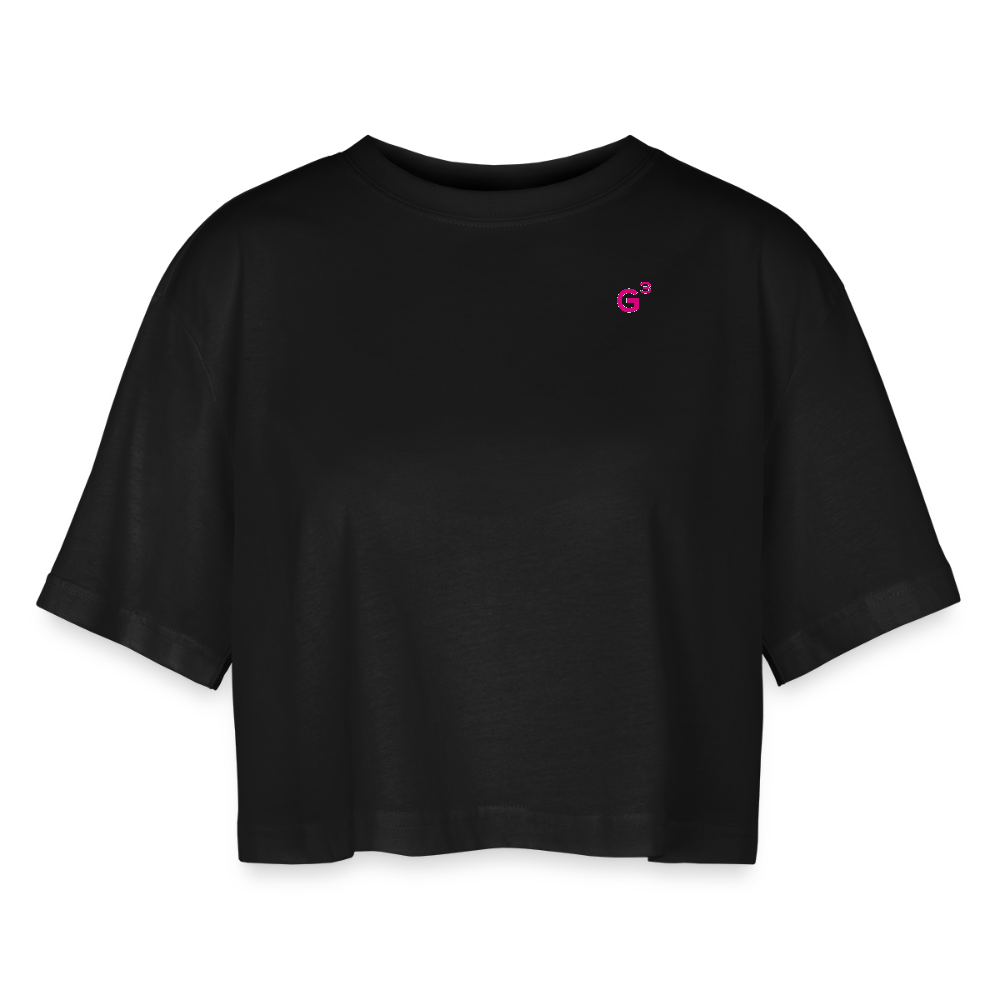 Oversized Crop Shirt Damen | GRIT GRACE GLUTES | Gym Crop Top mit  Statement Rückenprint – Schwarz & Pink - Schwarz