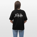 XFRAME Oversized Shirt Unisex | Premium Fitness T-Shirt mit Bodybuilding-Silhouette (Dunkler Stoff) - Schwarz