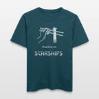 Space Shirt  „Snacking on Starships“ | Relaxed Fit mit Frontprint für Space-Enthusiasten | 100% Organic - Dunkles Petrol