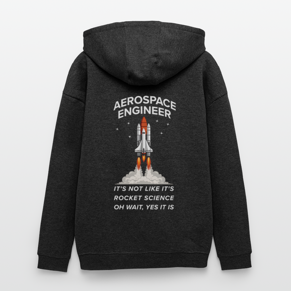 Aerospace Engineer Premium Oversized Hoodie (Unisex) | Backprint Raketenstart & Spruch | Rocket Science Design - Anthrazit