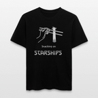 Space Shirt  „Snacking on Starships“ | Relaxed Fit mit Frontprint für Space-Enthusiasten | 100% Organic - Schwarz