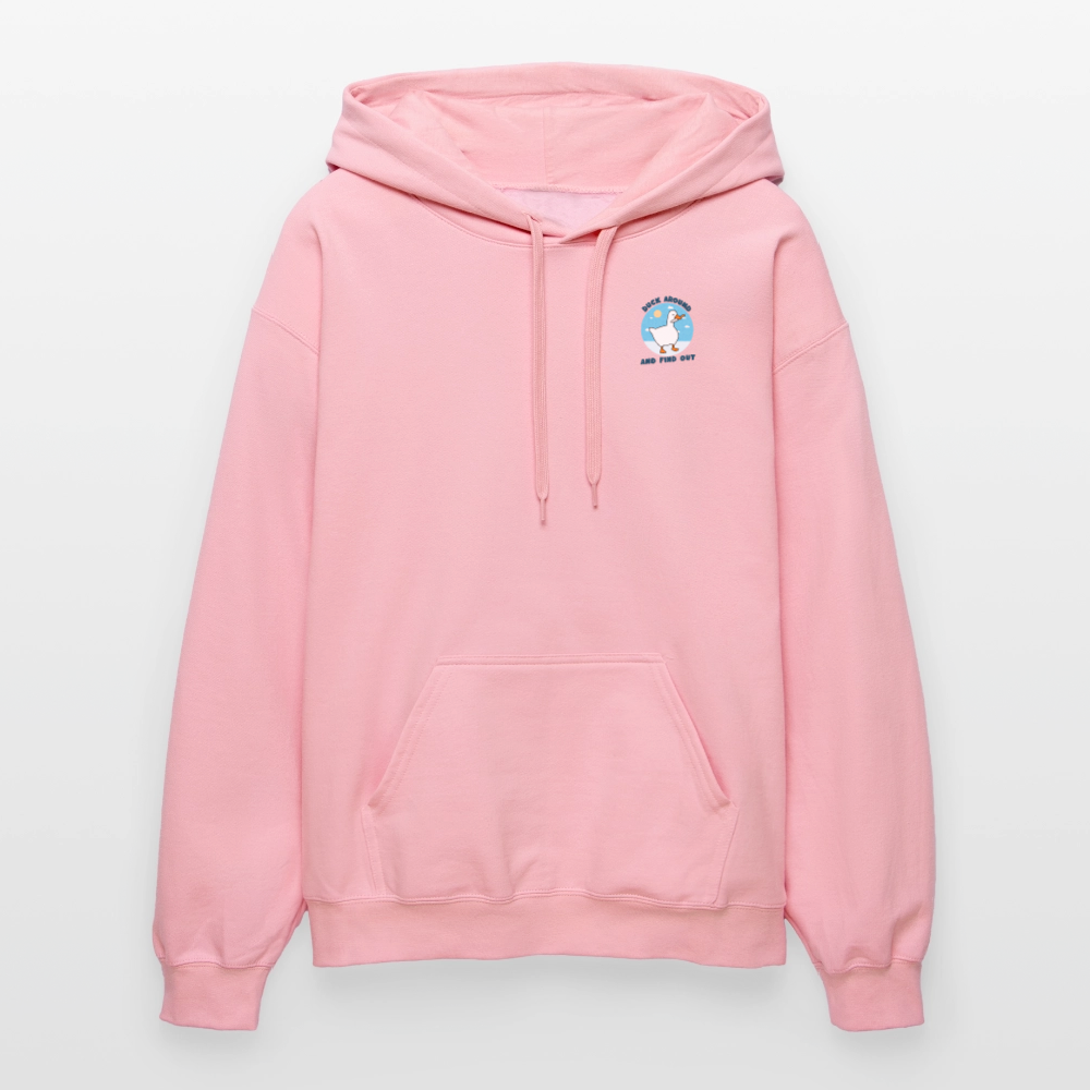 Lustiger Premium-Kapuzenpullover „Duck Around and Find Out“ | Unisex Midweight Hoodie - Hellrosa