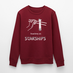 Starship Sweatshirt mit futuristischem Frontprint | „Snacking on Starships“ | 100% Bio-Baumwolle - Burgunderrot
