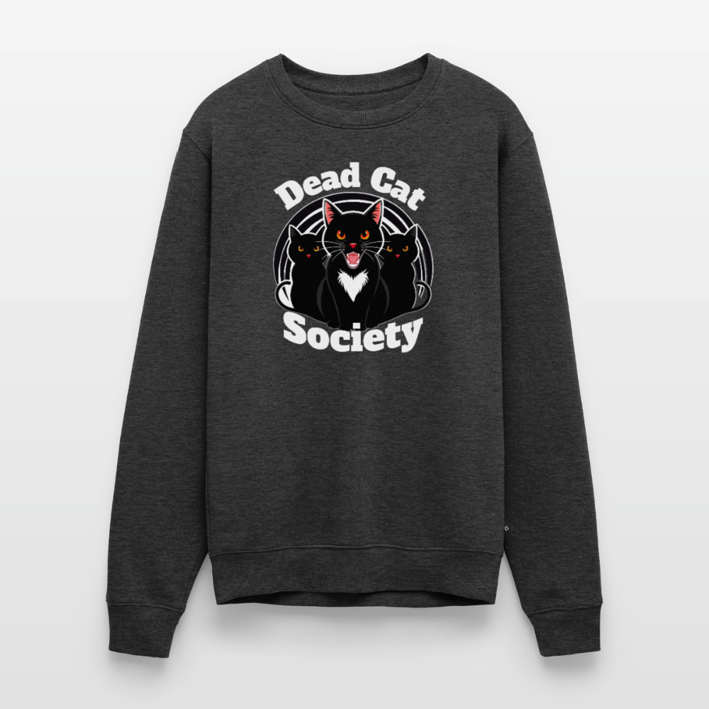 Dead Cat Society – Männer Premium Bio Pullover | Schrödingers Katze & Physik Nerd Design - Anthrazit meliert