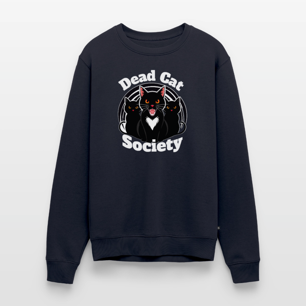 Dead Cat Society – Männer Premium Bio Pullover | Schrödingers Katze & Physik Nerd Design - Navy